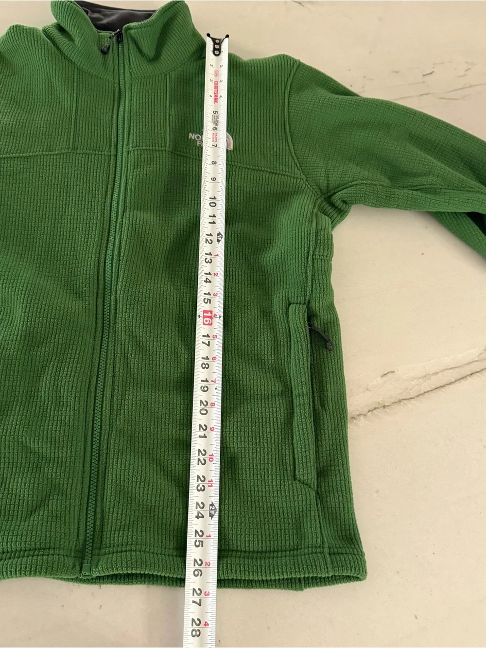 The North Face M Waffle Knit Fleece Lined Jacket Green